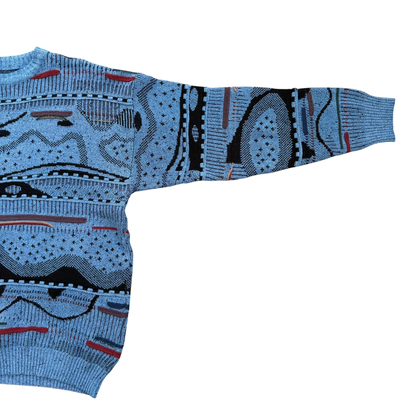 Vintage 1980s Abstract Knit Sweater - L