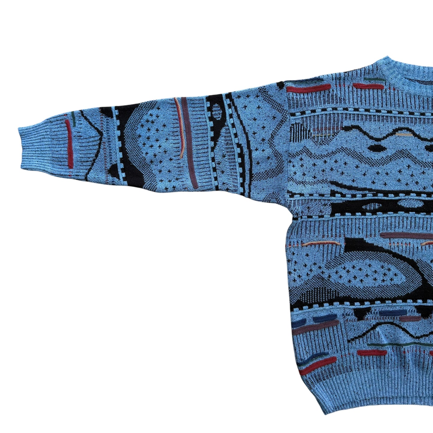 Vintage 1980s Abstract Knit Sweater - L