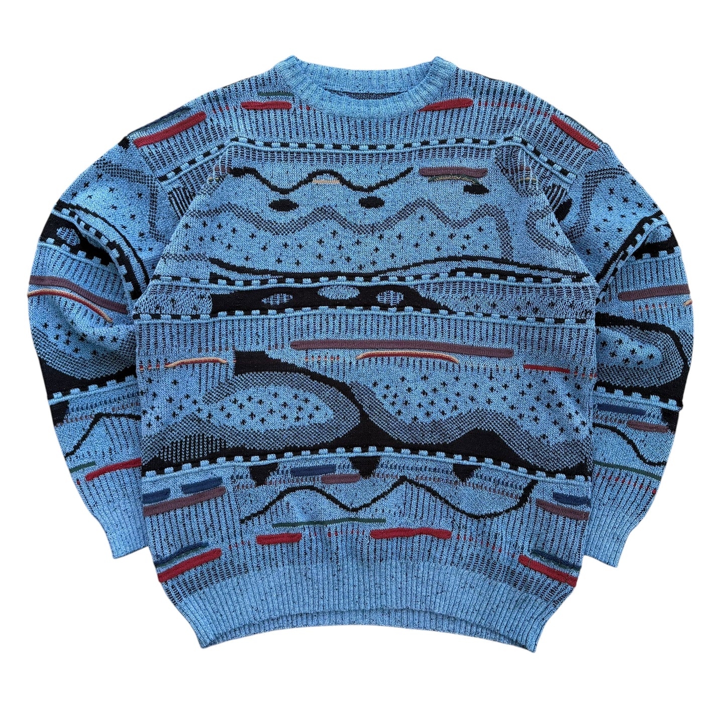 Vintage 1980s Abstract Knit Sweater - L