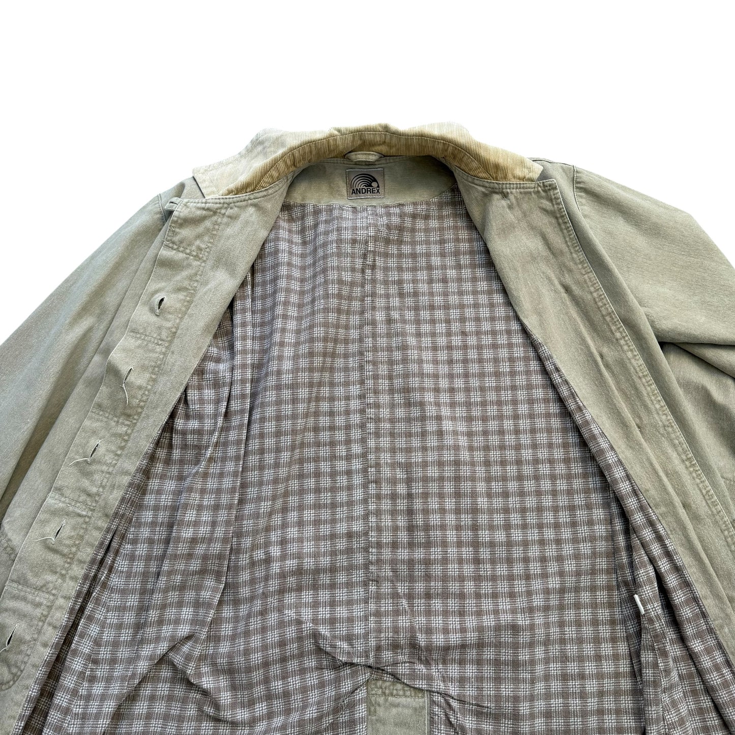 1990's Workwear / Classy Style - Corduroy Collar Jacket - L