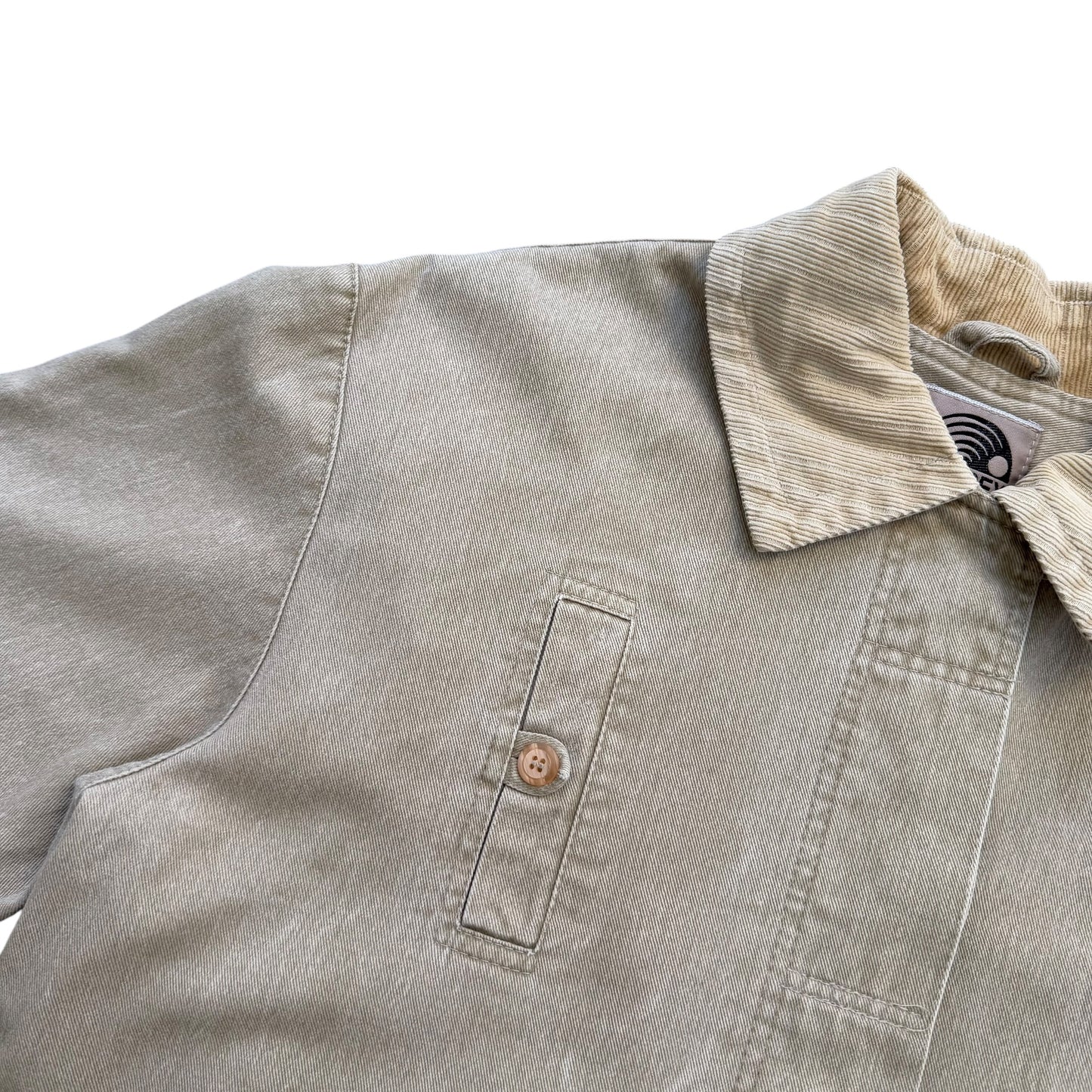 1990's Workwear / Classy Style - Corduroy Collar Jacket - L
