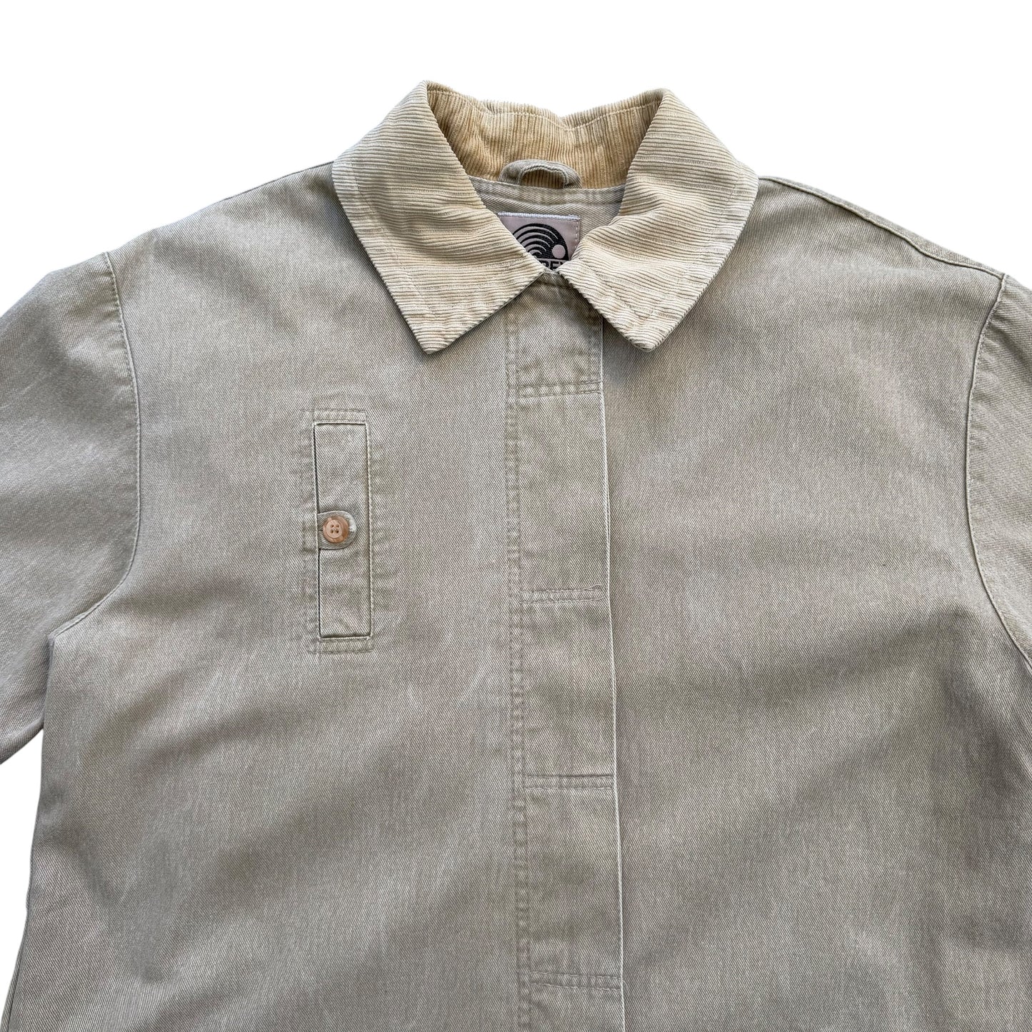 1990's Workwear / Classy Style - Corduroy Collar Jacket - L
