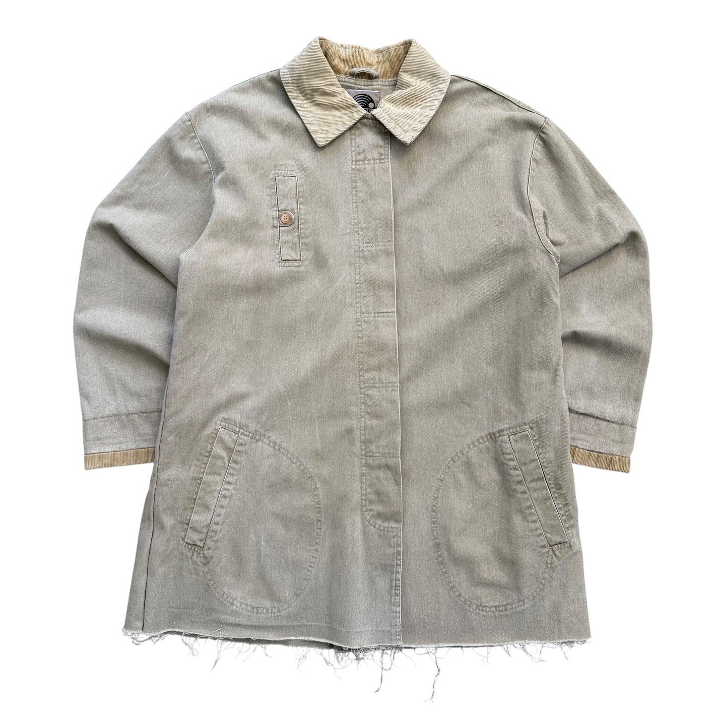 1990's Workwear / Classy Style - Corduroy Collar Jacket - L