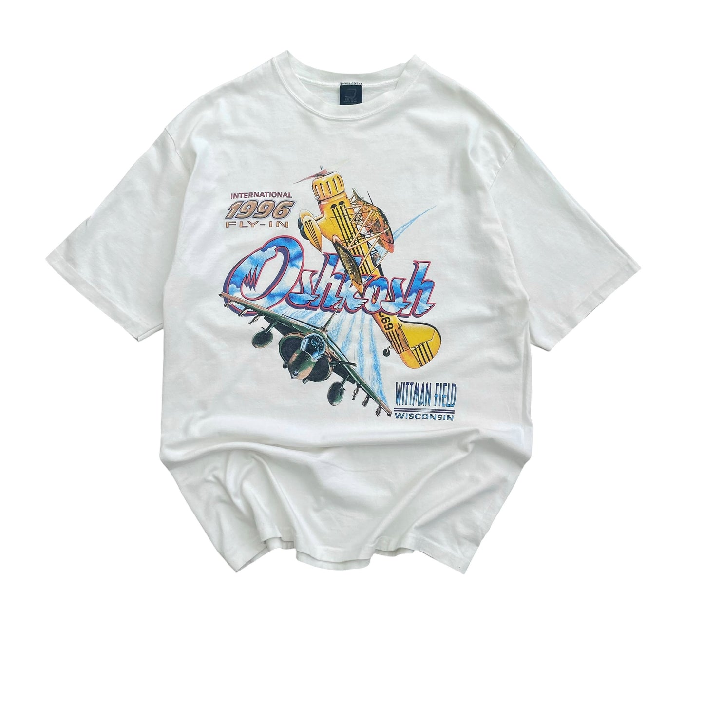 1996 Oshkosh International Fly in - Plane Airshow T-Shirt - XL