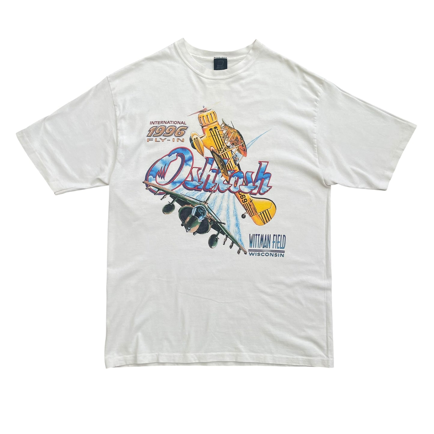 1996 Oshkosh International Fly in - Plane Airshow T-Shirt - XL