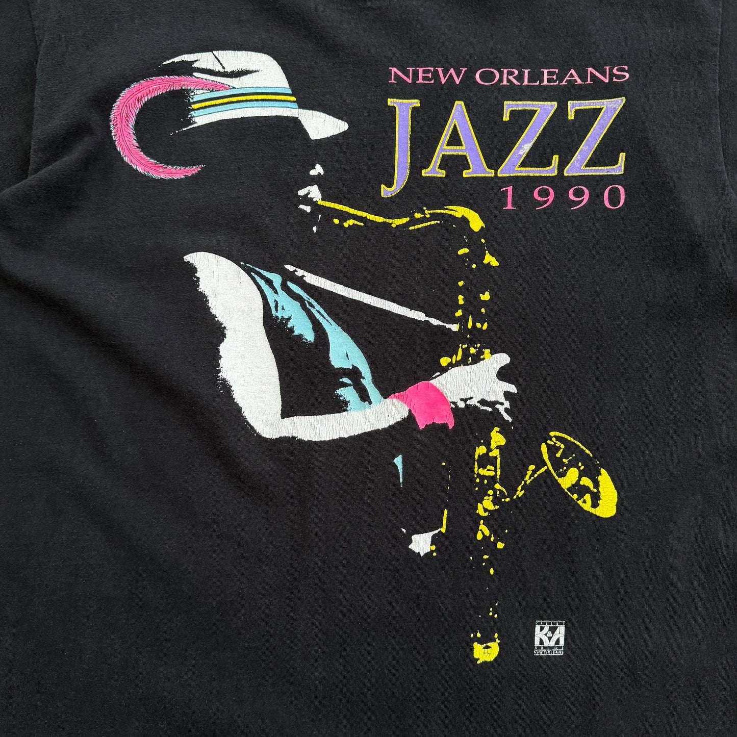 1990 New Orleans Jazz Graphic T-shirt - L