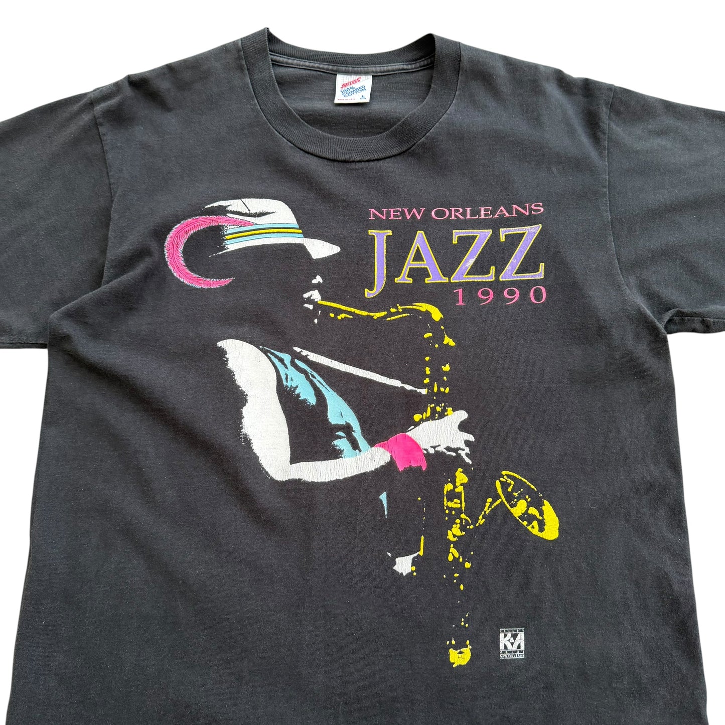 1990 New Orleans Jazz Graphic T-shirt - L