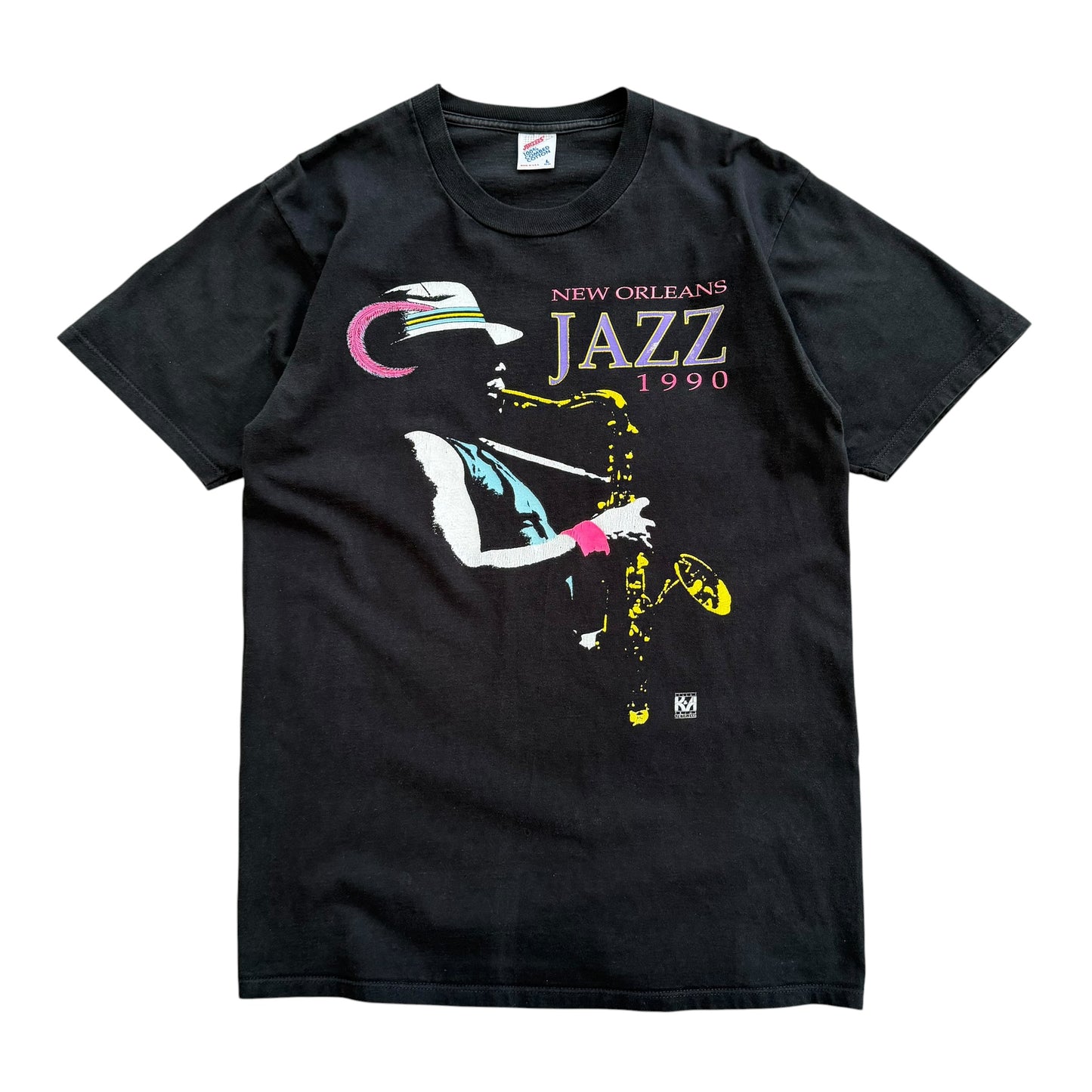 1990 New Orleans Jazz Graphic T-shirt - L
