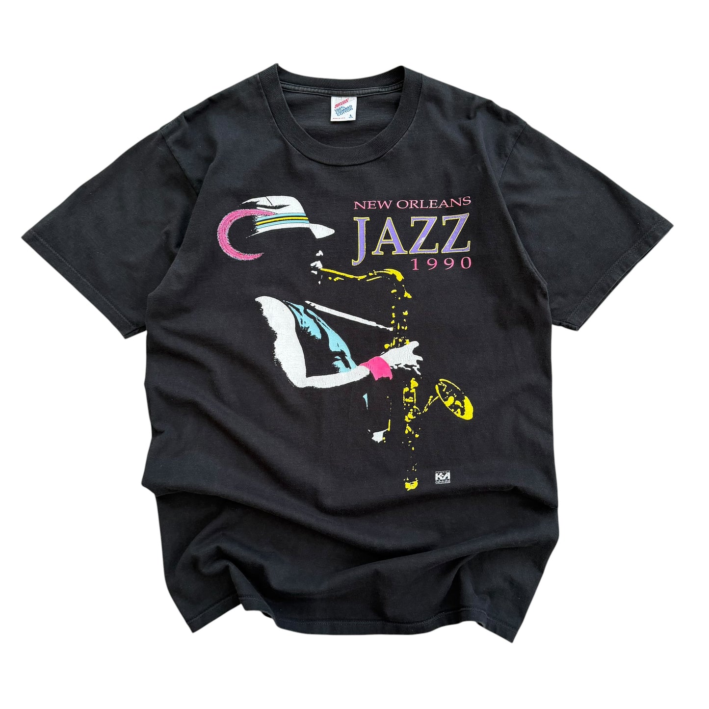 1990 New Orleans Jazz Graphic T-shirt - L