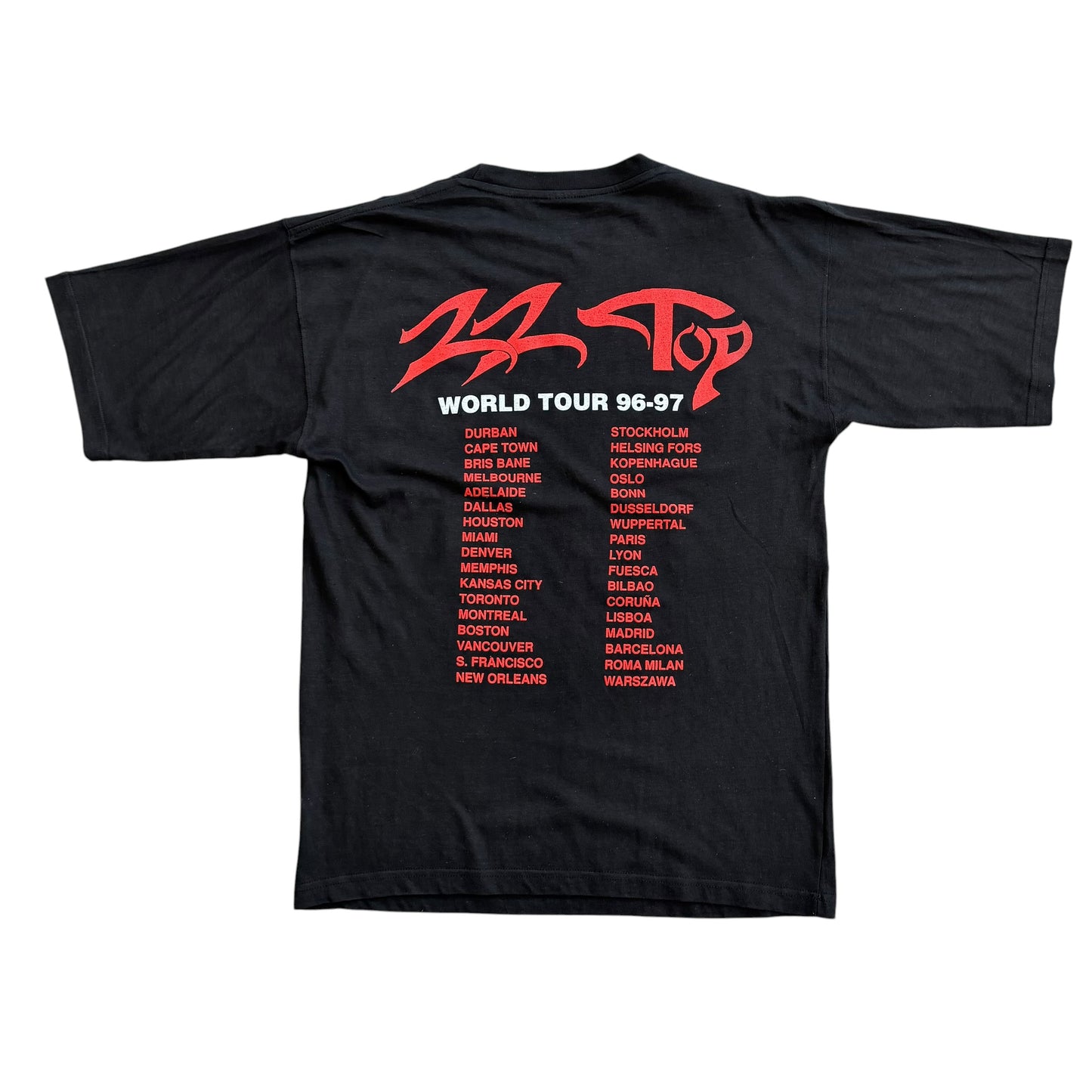 1996 ZZ Top World Tour - Bootleg T-Shirt - L