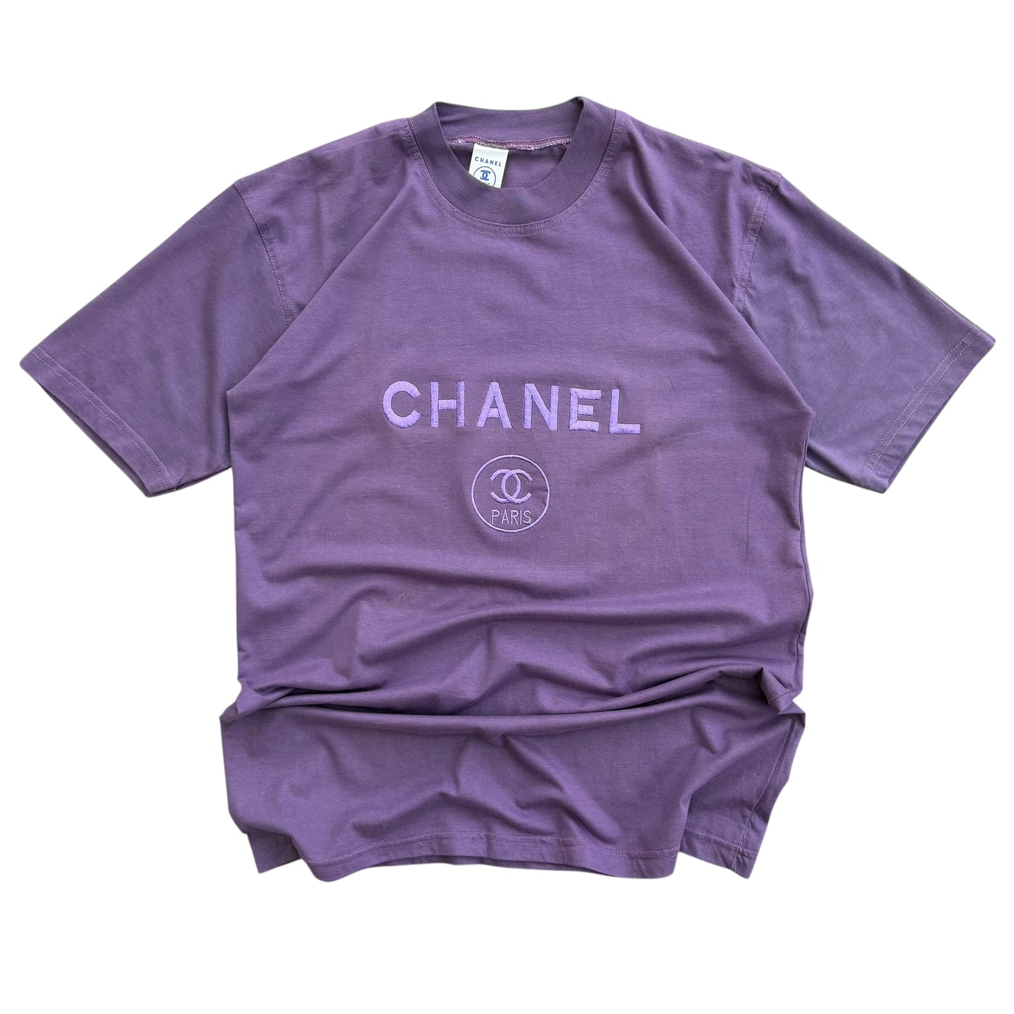 1990’s Chanel Paris Embroidered Logo - Bootleg T-Shirt - XL