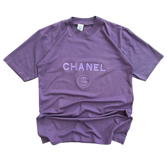 1990’s Chanel Paris Embroidered Logo - Bootleg T-Shirt - XL
