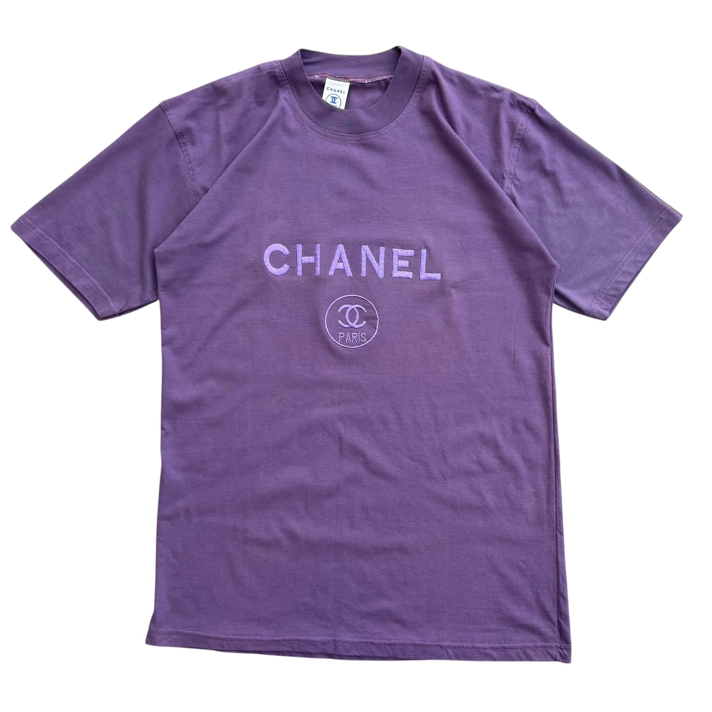 1990’s Chanel Paris Embroidered Logo - Bootleg T-Shirt - XL