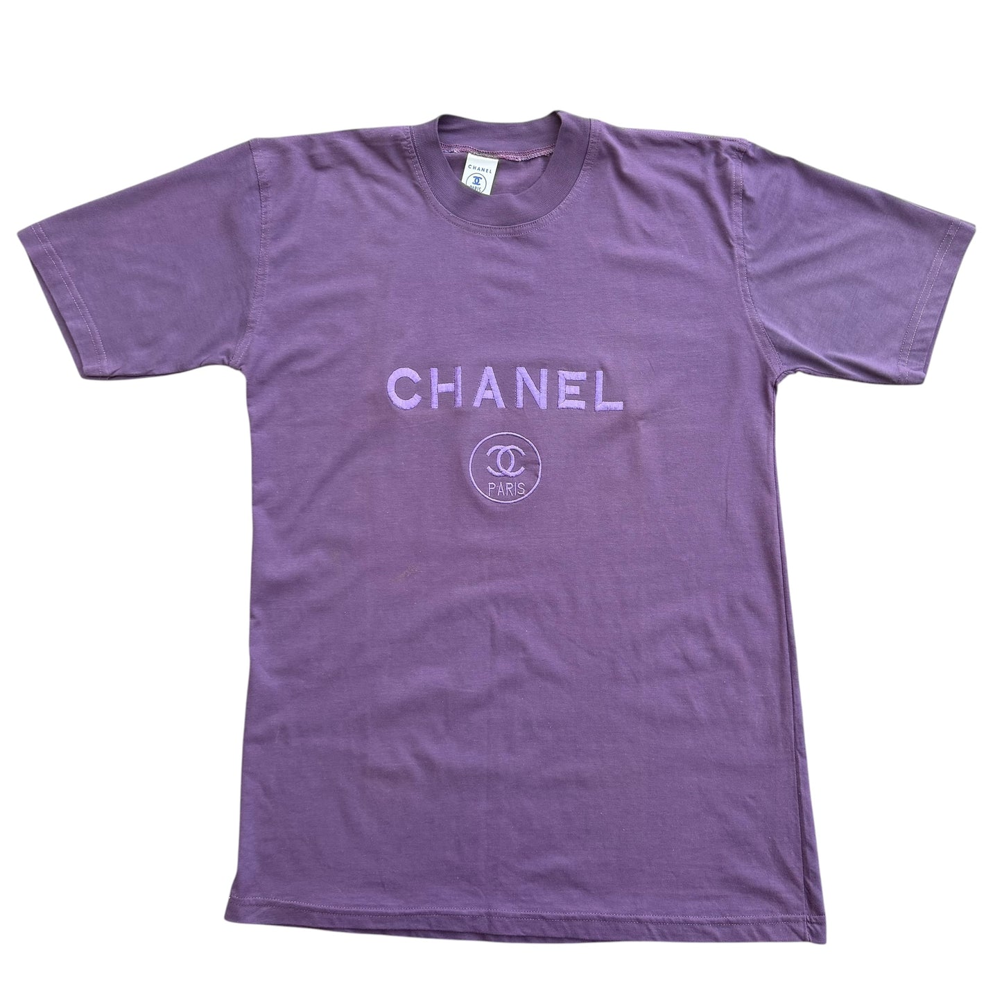 1990’s Chanel Paris Embroidered Logo - Bootleg T-Shirt - XL