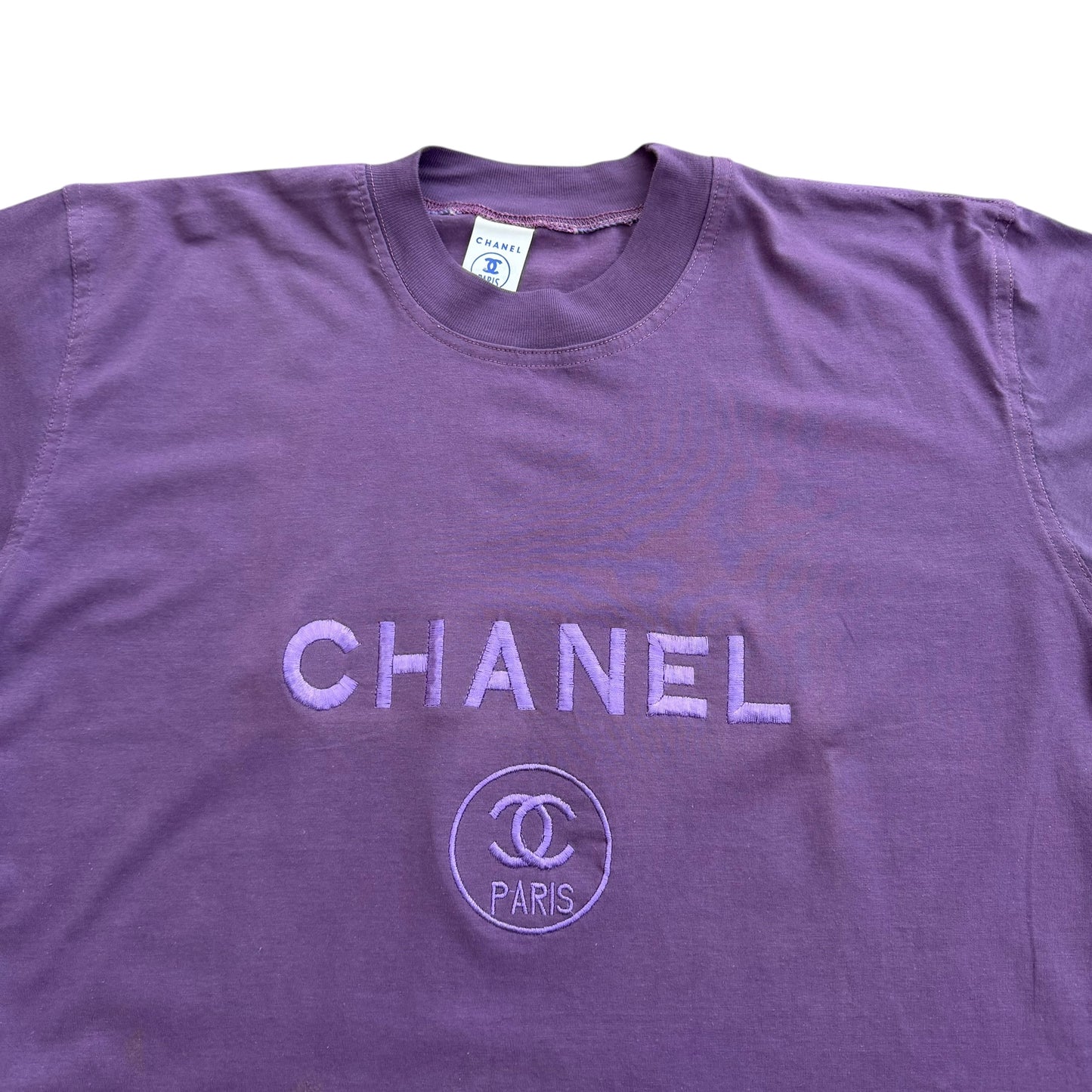 1990’s Chanel Paris Embroidered Logo - Bootleg T-Shirt - XL