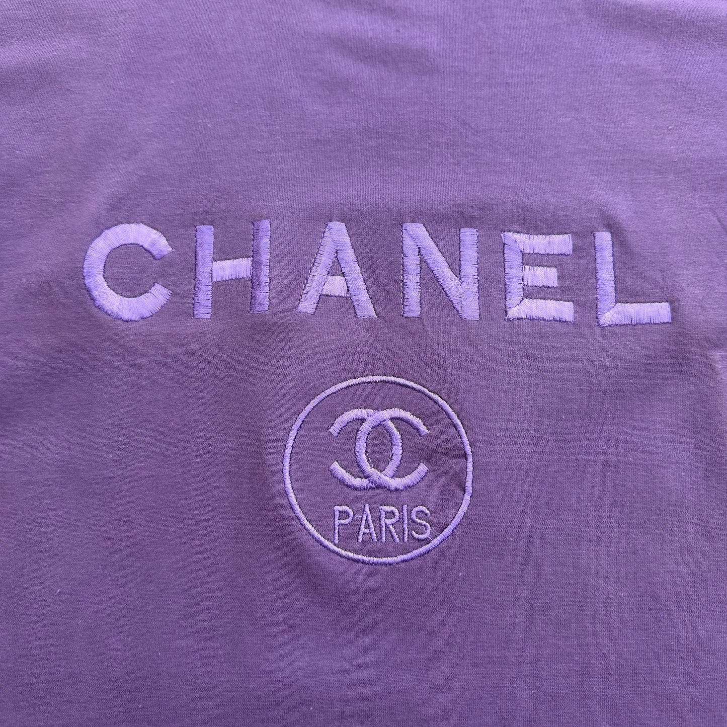 1990’s Chanel Paris Embroidered Logo - Bootleg T-Shirt - XL