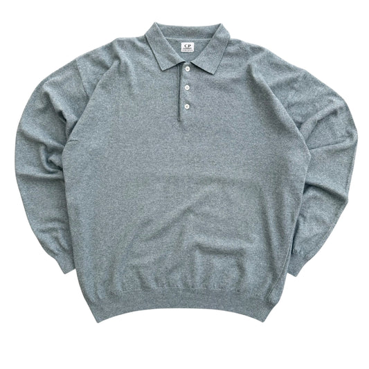 1990's C.P. Company- Ideas from Massimo Osti Knitted Polo Sweater - L