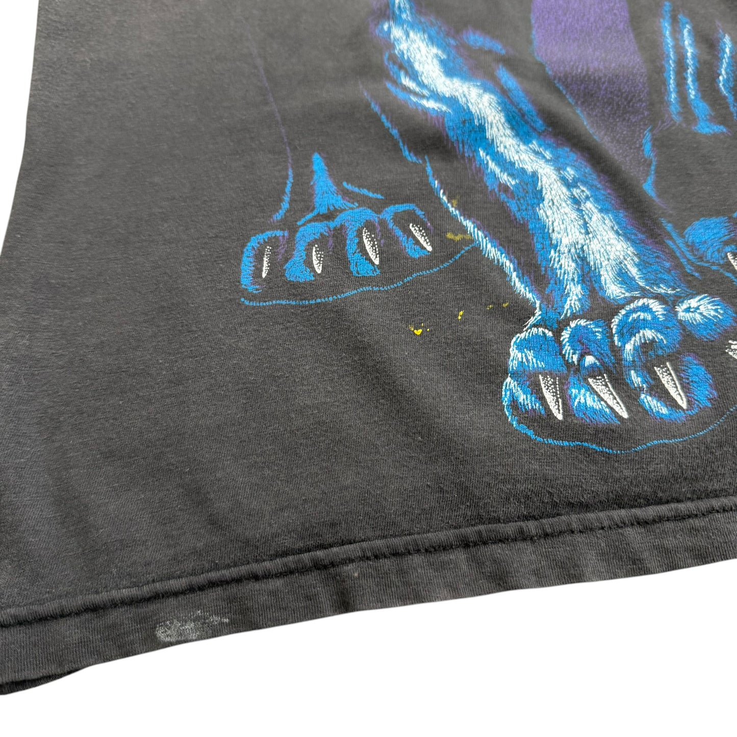 1990's Wild Panther - Large Blue Reflection Animal Graphic Tank Top - L